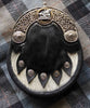 SEVEN SHIELD CELTIC BOAR ON NGUNI AND BLACK SPRINGBOK DRESS SPORRAN